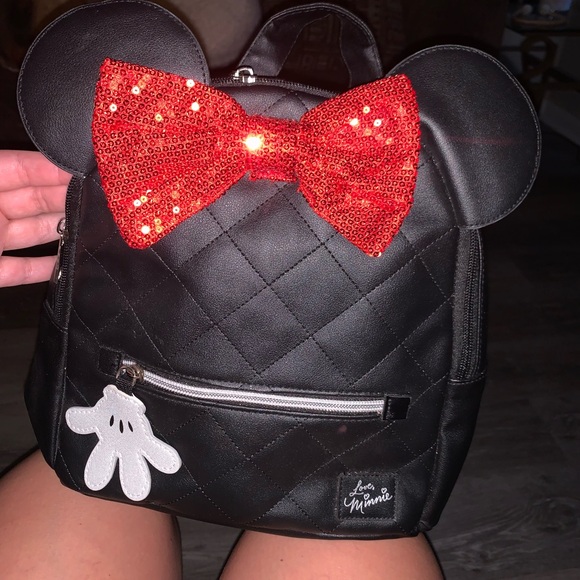 Disney Black and Red Minnie Mouse Backpack - Picture 1 of 3